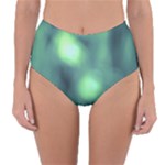 Green Vibrant Abstract Reversible High-Waist Bikini Bottoms