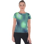 Green Vibrant Abstract Short Sleeve Sports Top 