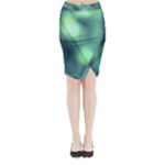 Green Vibrant Abstract Midi Wrap Pencil Skirt