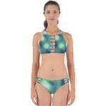 Green Vibrant Abstract Perfectly Cut Out Bikini Set