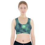 Green Vibrant Abstract Sports Bra With Pocket