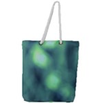 Green Vibrant Abstract Full Print Rope Handle Tote (Large)