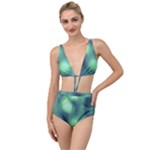 Green Vibrant Abstract Tied Up Two Piece Swimsuit