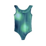Green Vibrant Abstract Kids  Frill Swimsuit