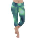 Green Vibrant Abstract Lightweight Velour Capri Yoga Leggings