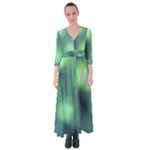 Green Vibrant Abstract Button Up Maxi Dress