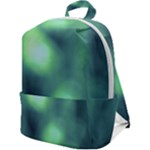 Green Vibrant Abstract Zip Up Backpack