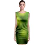 Green Vibrant Abstract No3 Sleeveless Velvet Midi Dress