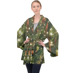 Long Sleeve Velvet Kimono  