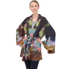 Long Sleeve Velvet Kimono  