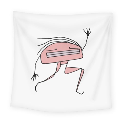 Alien Dancing Girl Drawing Square Tapestry (Large) from ArtsNow.com