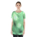 Green Vibrant Abstract No4 Skirt Hem Sports Top