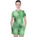 Green Vibrant Abstract No4 Women s Tee and Shorts Set