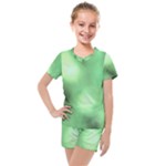 Green Vibrant Abstract No4 Kids  Mesh Tee and Shorts Set
