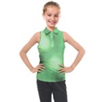 Green Vibrant Abstract No4 Kids  Sleeveless Polo Tee