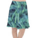 Blue Abstract Stars Fishtail Chiffon Skirt