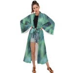 Blue Abstract Stars Maxi Kimono