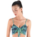 Blue Abstract Stars Woven Tie Front Bralet