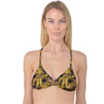 Yellow Abstract Stars Reversible Tri Bikini Top