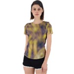 Yellow Abstract Stars Back Cut Out Sport Tee