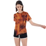 Red Abstract Stars Asymmetrical Short Sleeve Sports Tee