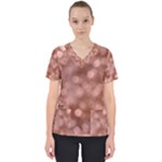 Light Reflections Abstract No6 Rose Women s V-Neck Scrub Top