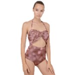 Light Reflections Abstract No6 Rose Scallop Top Cut Out Swimsuit