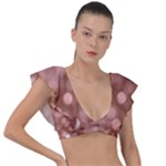 Light Reflections Abstract No6 Rose Plunge Frill Sleeve Bikini Top