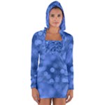 Light Reflections Abstract No5 Blue Long Sleeve Hooded T-shirt