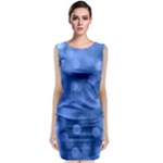 Light Reflections Abstract No5 Blue Classic Sleeveless Midi Dress