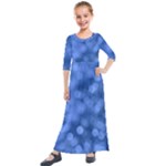 Light Reflections Abstract No5 Blue Kids  Quarter Sleeve Maxi Dress