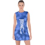 Light Reflections Abstract No5 Blue Lace Up Front Bodycon Dress