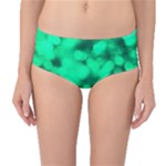 Light Reflections Abstract No10 Green Mid-Waist Bikini Bottoms