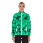 Light Reflections Abstract No10 Green Women s Bomber Jacket