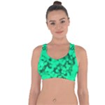 Light Reflections Abstract No10 Green Cross String Back Sports Bra