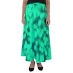 Light Reflections Abstract No10 Green Flared Maxi Skirt