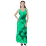 Light Reflections Abstract No10 Green Sleeveless Velour Maxi Dress