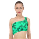 Light Reflections Abstract No10 Green Spliced Up Bikini Top 