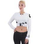Cats Pattern Example Long Sleeve Cropped Velvet Jacket