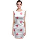 Lips Bubblegum Pattern Classic Sleeveless Midi Dress