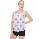 Lips Bubblegum Pattern Bubble Hem Chiffon Tank Top