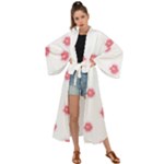 Lips Bubblegum Pattern Maxi Kimono