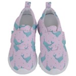 Narwales Stars  Pattern Pink Kids  Velcro No Lace Shoes