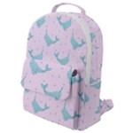 Narwales Stars  Pattern Pink Flap Pocket Backpack (Small)