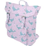 Narwales Stars  Pattern Pink Buckle Up Backpack