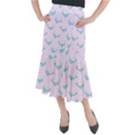 Narwales Stars  Pattern Pink Midi Mermaid Skirt