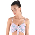 Narwales Stars  Pattern Pink Woven Tie Front Bralet