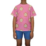 Cookies Pattern Pink Kids  Short Sleeve Swimwear