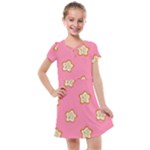 Cookies Pattern Pink Kids  Cross Web Dress