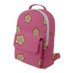 Cookies Pattern Pink Flap Pocket Backpack (Large)